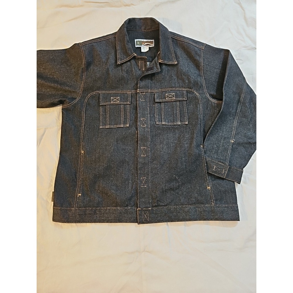 AC American Colors Black Denim‎ Jean Jacket Mens Size XXL Hip Hop Rap